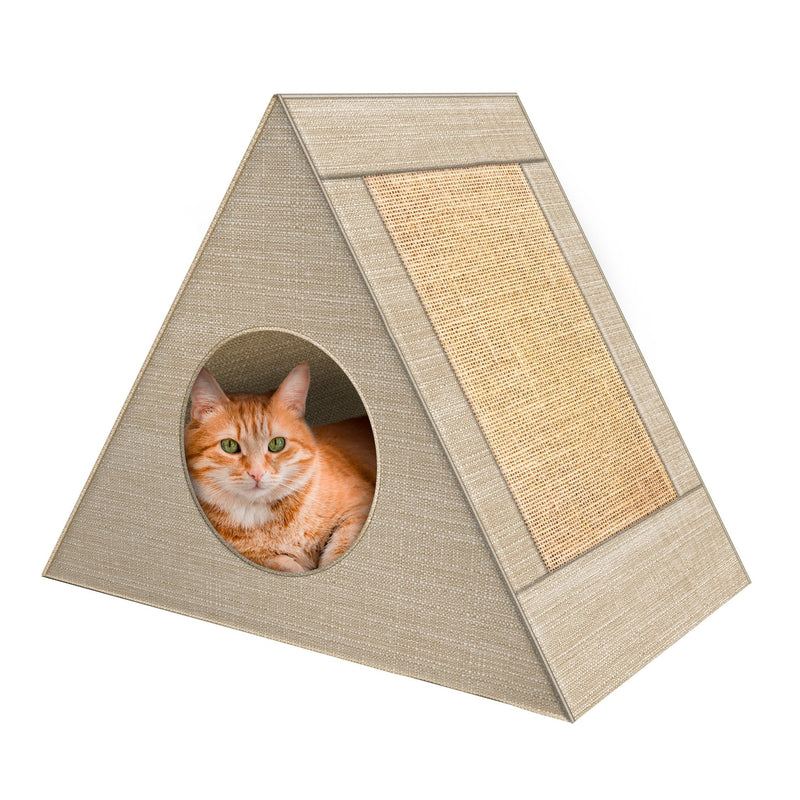 Casa Caminha para Gatos Toca Tenda com Arranhador - Ricapet™