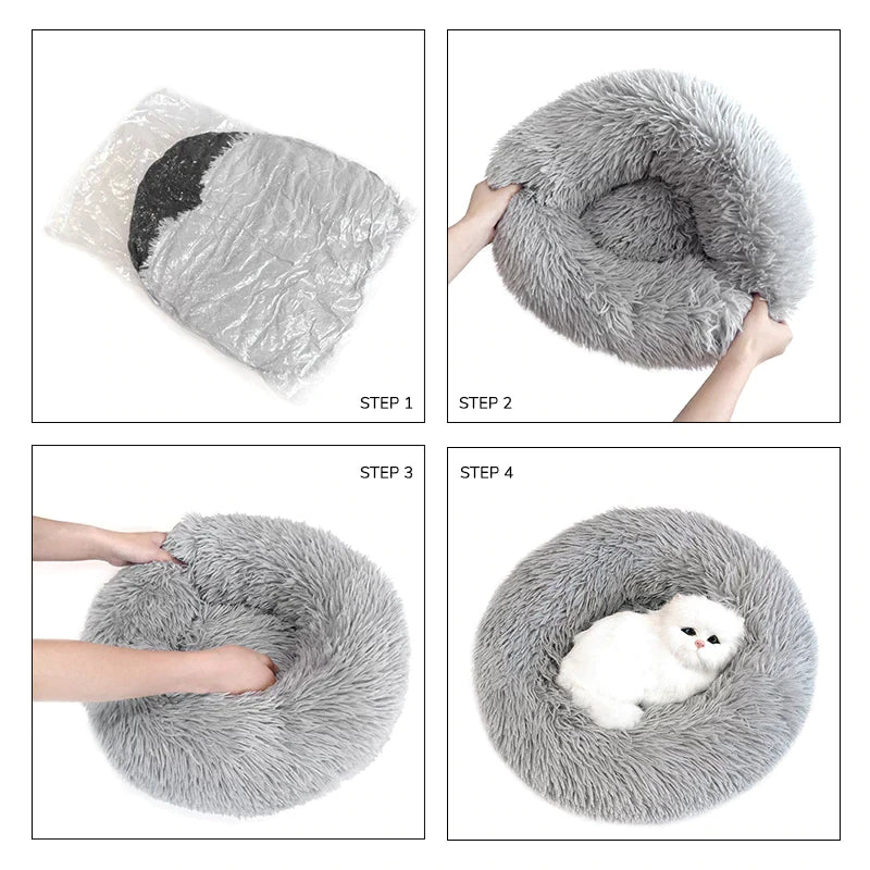 Cama  Donut Ultra Macia para Cães e Gatos - Lavável